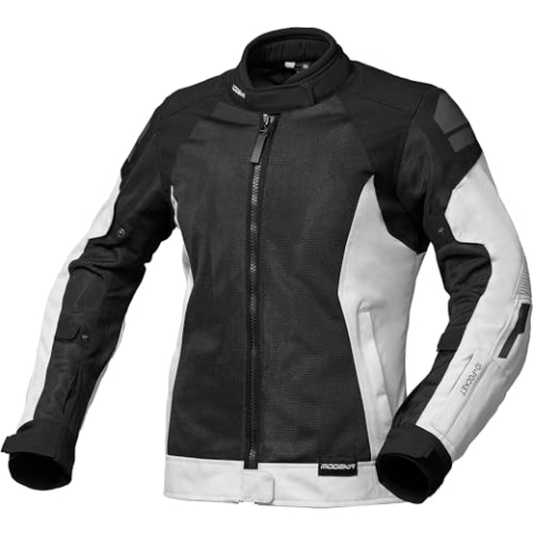 Modeka Khao Air II waterdichte dames motorfiets textieljas, schwarz/hellgrau, 46