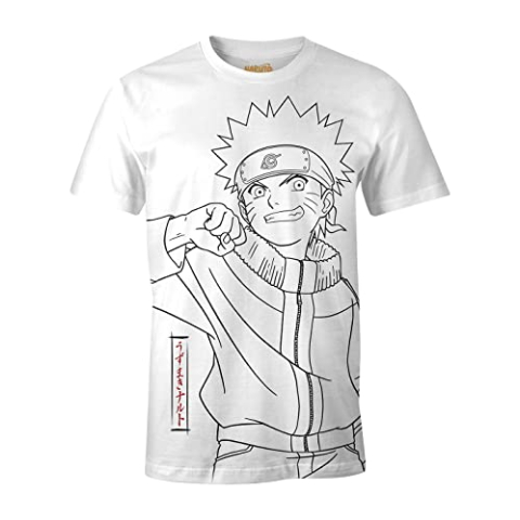 Naruto Japanse stijl T-shirt, Wit, L