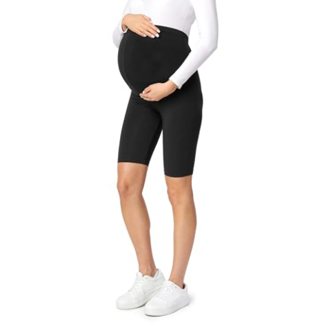 Be Mammy Vrouwen Zwangerschapskorte Legging 04 (Zwart, M)