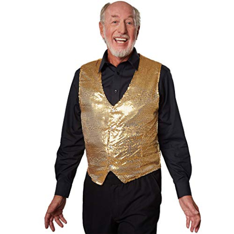 Dressforfun Paillettenvest heren - Goud XL