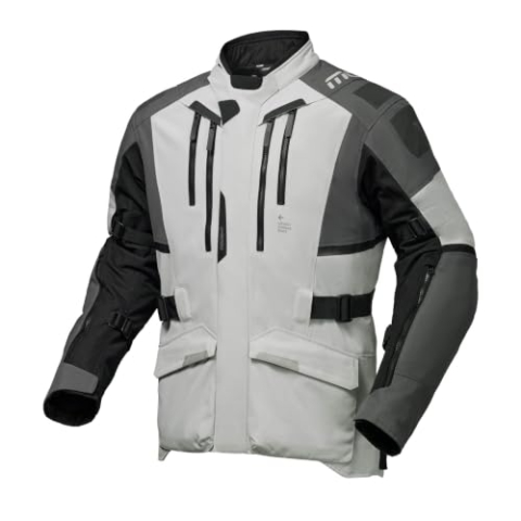 Modeka Striker III Motorfiets Textieljas, hellgrau/schwarz, 6XL