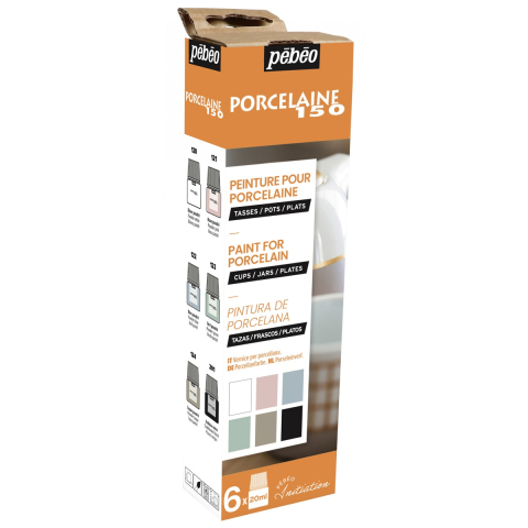 Porseleinverf - 20 ml - mat - 6 stuks