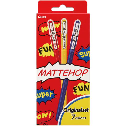 Pentel gelroller Mattehop set - Original