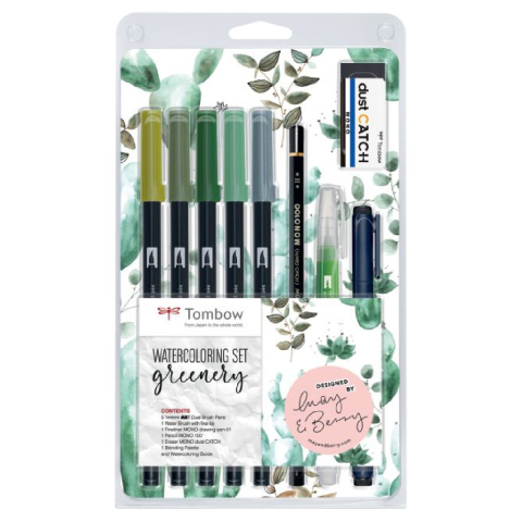 Tombow watercoloring set- Greenery