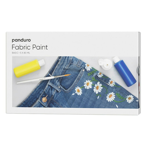 Panduro Fabric Paint - 5x 80 ml - basic