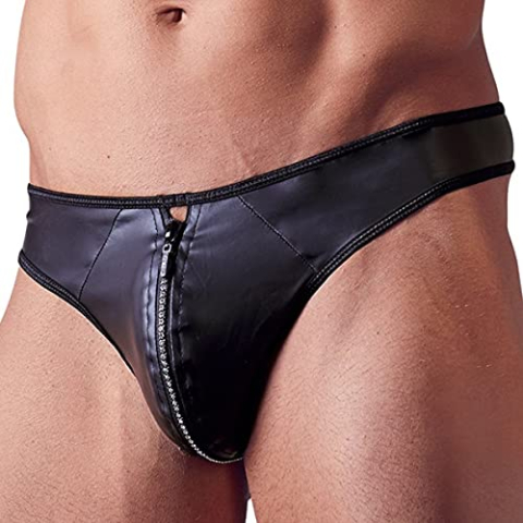Mannenstring Met Rits Met Strass-Steentjes