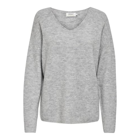 ONLY Gebreide damestrui ONLCAMILLA gebreide trui, grijs (light grey melange), XL
