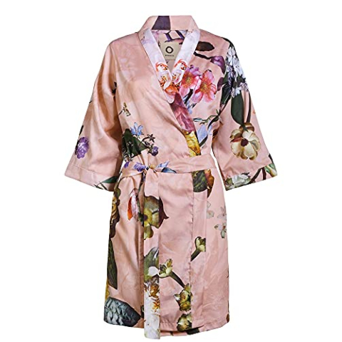 ESSENZA Kimono Fleur Rose, XS - 100% katoen satijn - Bloemen