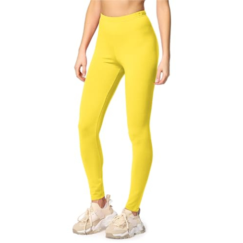 Merry Style Dames Lange Legging MS10-198 (Geel, L)