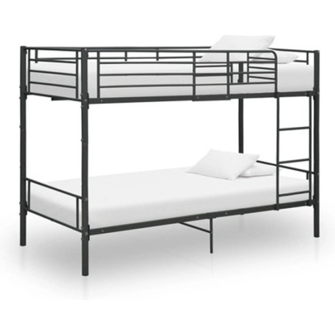 vidaXL-Stapelbed-metaal-zwart-90x200-cm
