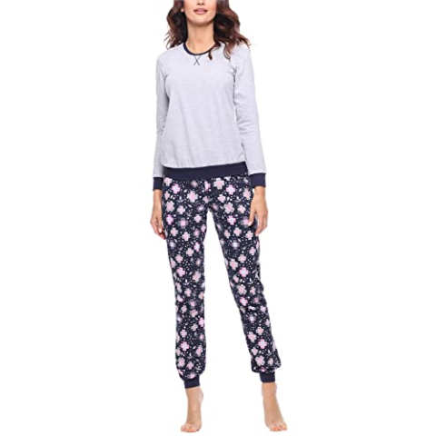 Merry Style Dames Pyjama MS10-168 (Gemêleerd - Bloemen, XL)