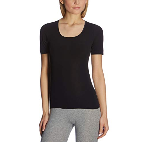 Schiesser Damen Spenzer halbarm Unterhemd - Luxury Baumwolle