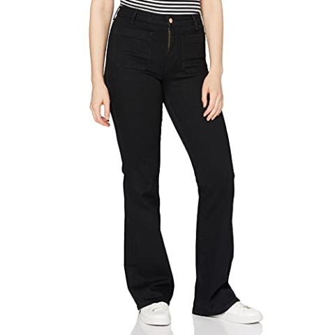 Wrangler Flare Jeans dames, zwart (Retro Black 111), 29W / 30L