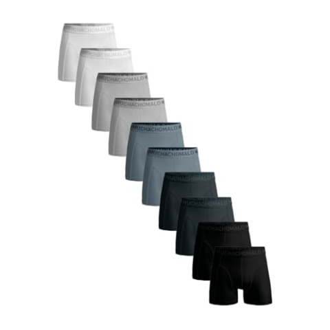 Muchachomalo Heren Boxershorts 10-Pack, Effen, Katoen, Elastische Tailleband