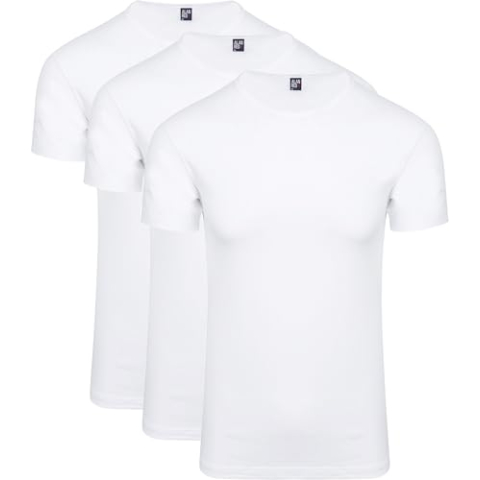 Alan Red Ottawa T-shirt Stretch Wit (3-Pack) - Maat S - Heren - Kleding - Body-fit - -