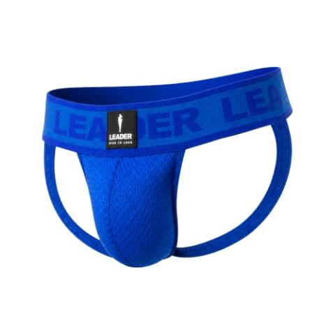 LEADER - Heren ondergoed - Sports Mesh Jockstrap Blue - 1x Maat XXL