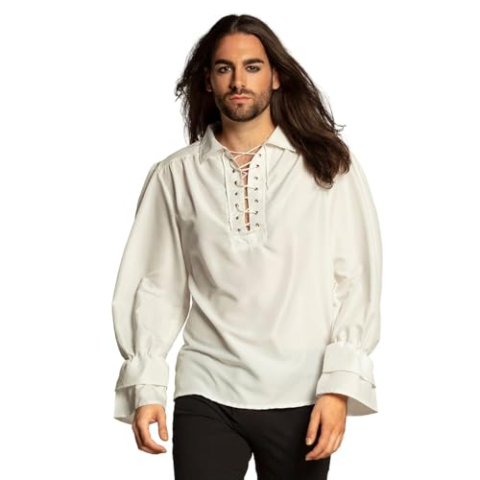 Boland B.V. Piratenblouse voor heren, wit, XL (54/56)