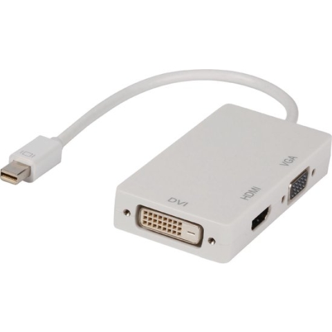 Mini DisplayPort Kabel Mini-DisplayPort Male - VGA Female 15-Pins / DVI-D 24+1-Pins Female + HDMI Female 0.20 m Wit
