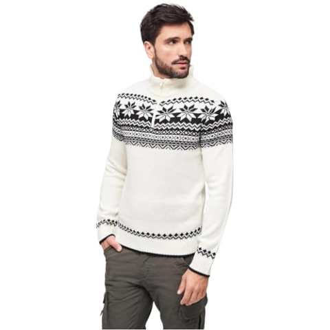 Brandit Troyer Norweger Pullover Sweater voor heren, Wit, XXL