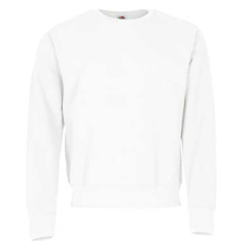 Fruit of The Loom Lichtgewicht sweatshirt voor heren met raglan, wit, S