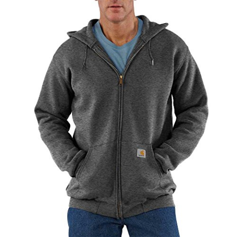 Carhartt Halfzwaar sweatshirt met volledige ritssluiting voor heren, Carbon Hei, M