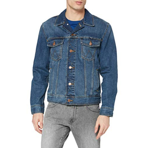 Wrangler heren CLASSIC DENIM JACKET Denim jas,Bleu (Mid Stone),XL
