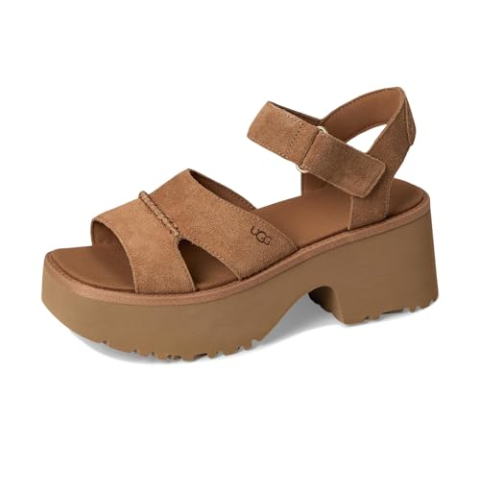 UGG Women's New Heights enkelband sandaal, Kastanje, 40 EU