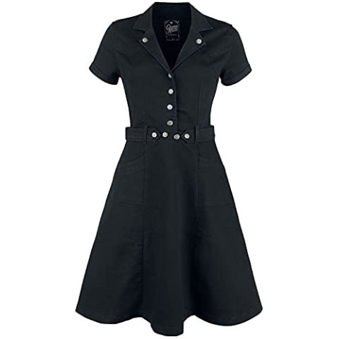 Queen Kerosin Workwear Dress Medium-lengte jurk zwart L