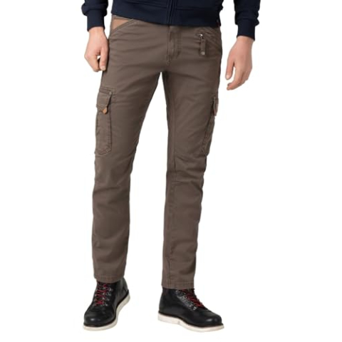 Timezone Regular Rogertz vrijetijdsbroek voor heren, Earth Grey., 34W x 32L
