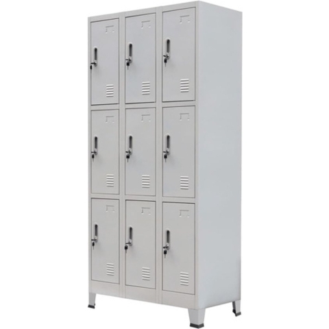 vidaXL-Lockerkast-met-9-vakken-90x45x180-cm-staal-grijs