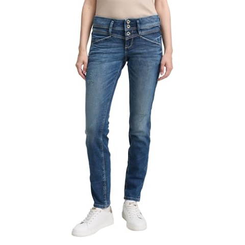 TOM TAILOR Dames jeans 202212 Alexa Slim, 10125 - Random Bleached Blue Denim, 29W / 32L