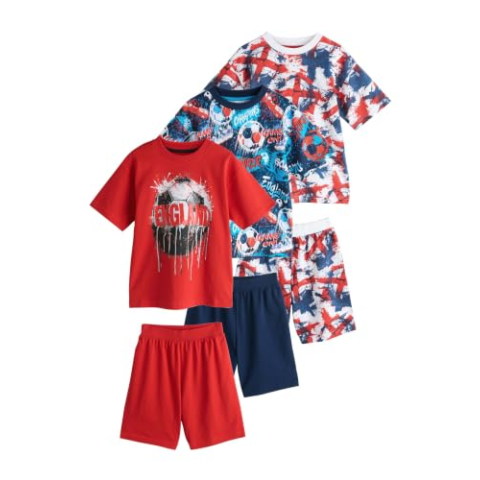 NEXT Jongen Set van 3 korte pyjama's van 100% katoen Red/Blue England 152