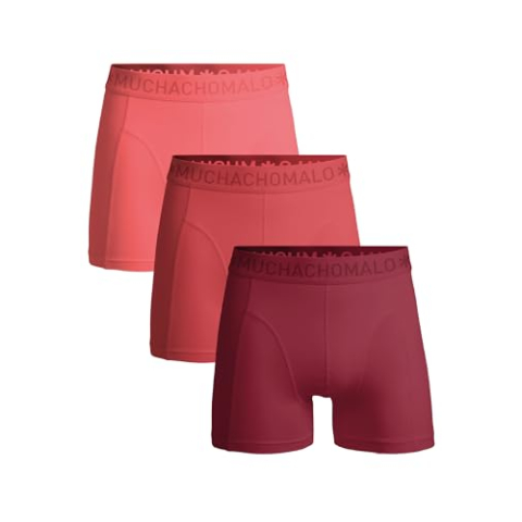 Muchachomalo Heren Boxershorts 3-Pack, Effen, Katoen, Elastische Tailleband