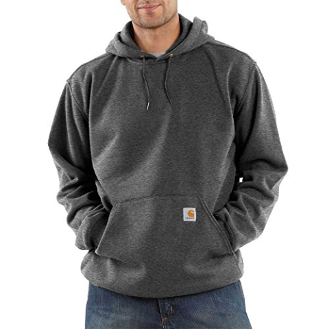 Carhartt Midweight Sweatshirt met capuchon voor heren, antraciet gemêleerd, M
