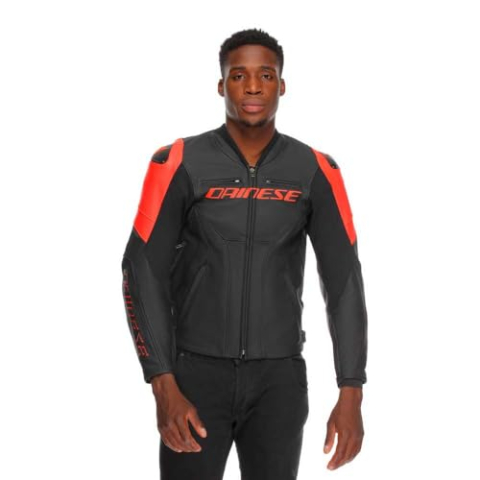 Dainese Racing 5 Motorfiets leren jas, schwarz/rot, 44