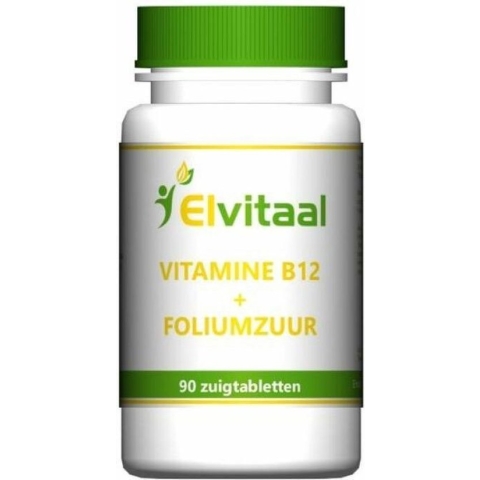 Elvitaal Vitamine B12 1000µ + foliumzuur - 90 Tabletten - Vitaminen
