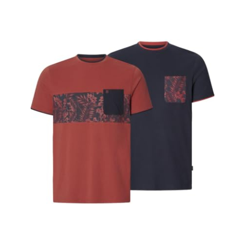 BABISTA Heren dubbelpak T-shirt Rigatuli, rood, XXL