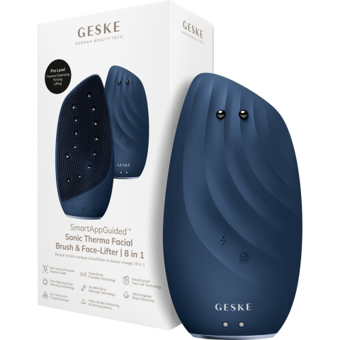 Geske 8 in 1 Sonic Thermo Facial Brush & Face-Lifter  Midnight
