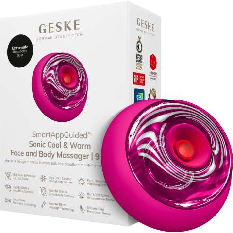 Geske 9 in 1 Sonic Cool & Warm Face and Body Massager Magenta