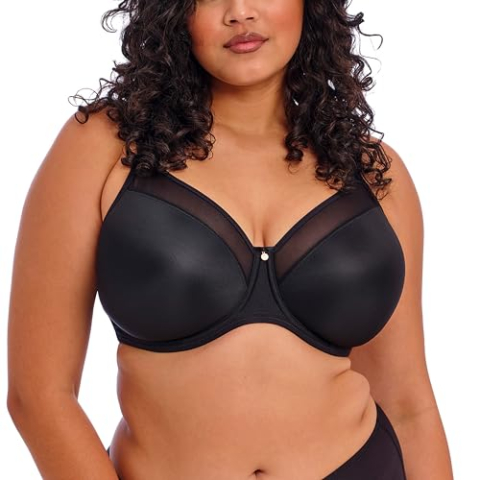 Elomi Gladde beugelbeha voor dames, Zwart, 85K