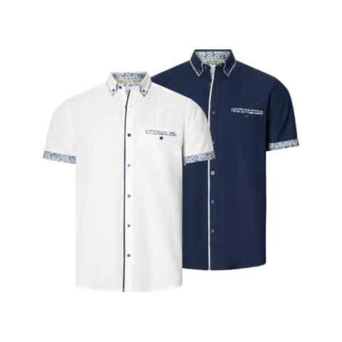 BABISTA Heren dubbelpak overhemd Orvio, donkerblauw, 4XL