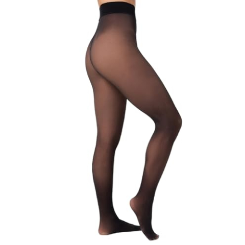 Nur Die Warme & transparante panty voor dames, zwart, L