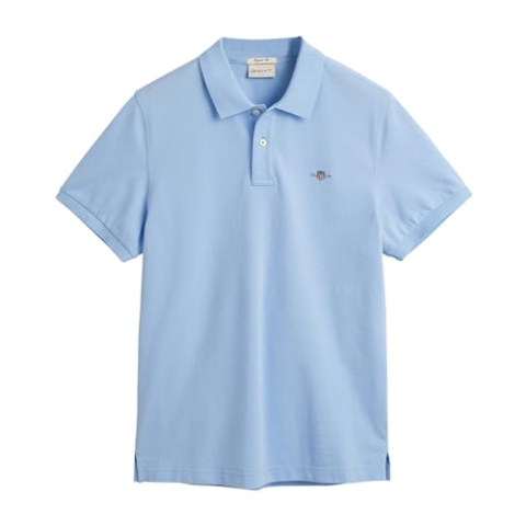 GANT Reg Shield Ss Pique poloshirt voor heren, capri blue, 3XL
