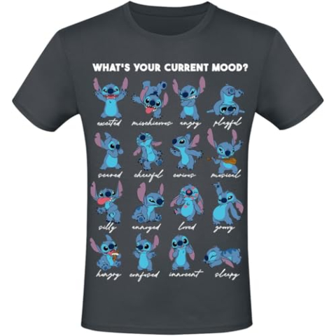 Lilo & Stitch What's Your Current Mood? T-shirt grijs L