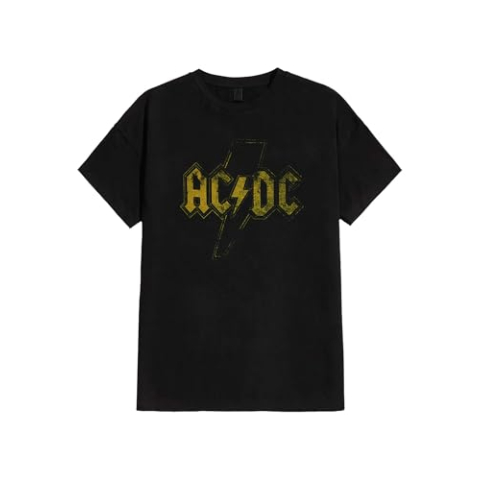 AC/DC Distress Flash T-shirt zwart 100% katoen Band merch, Bands