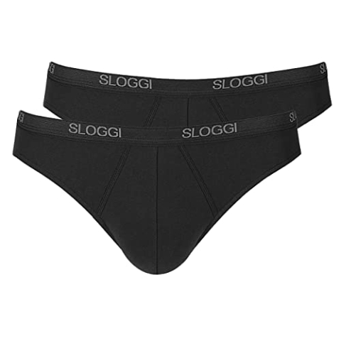 Sloggi Heren Twin Pack Basic Mini Onderbroek, Zwart, 5