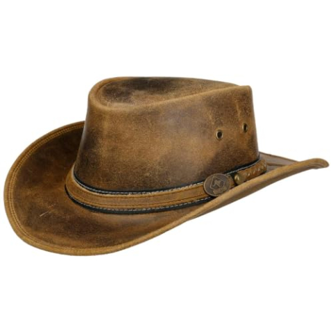Scippis Irving Cowhide Western Hoed Heren - S (54-55 cm) bruin