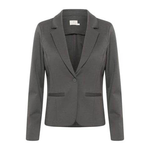 KAFFE Dames blazer jersey single-breasted Notch Lapel Regular Fit Lange Mouwen, Black Oyster, M