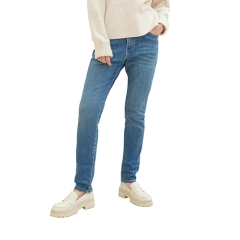 TOM TAILOR Tapered Fit Jeans voor dames, 10119 - Used Mid Stone Blue Denim, 31W / 32L