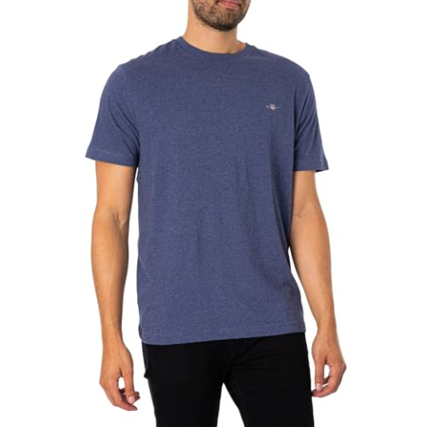 GANT Heren Reg Shield Ss T-shirt, Dark Jeansblue Melange, M